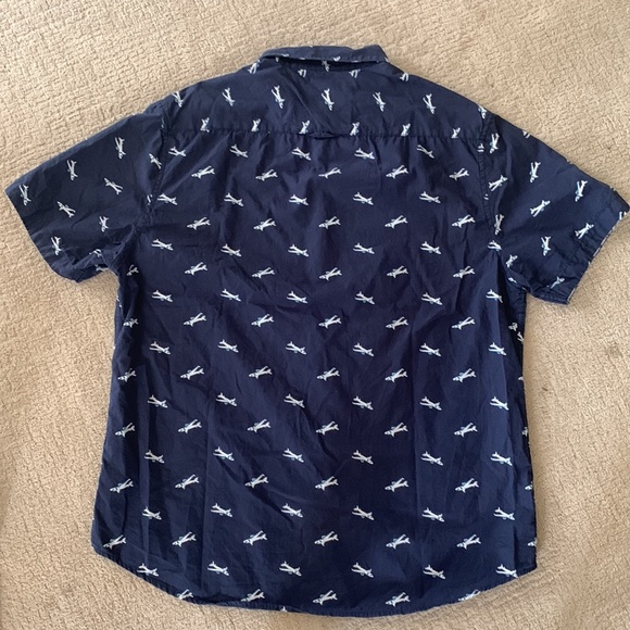 XL Denim and Flower Dress Shirt - Picture 3 of 4